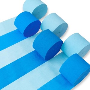 PartyWoo Crepe Paper Streamers Sky Blue Light Blue 6 Rolls 492 ft 1.8 in x 82 Ft Roll - 1 of 4