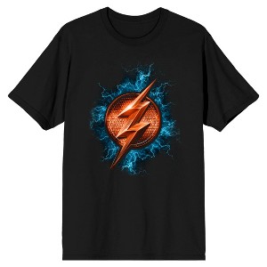 Justice League Movie Flash Insignia Men's Black T-shirt - 1 of 2