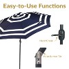 Sunnydaze Outdoor Aluminum Patio Table Umbrella with Polyester Canopy and Push Button Tilt and Crank - 2 of 4