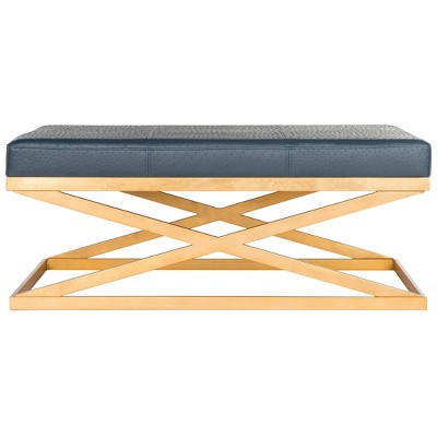 Alexes Bench - Navy/Gold - Safavieh