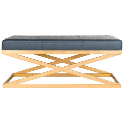 Alexes Bench - Navy/Gold - Safavieh