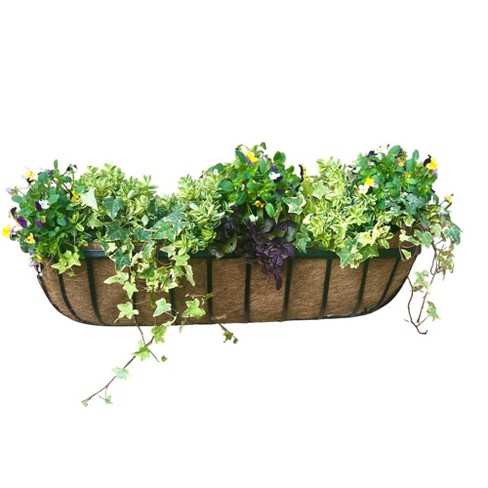 Tierra Garden Cambridge Wall Trough With Coco Liner – Stylish Black ...