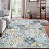 Washable  Area Rug, Non-Slip TPR Backing, Stain Resistant, Vintage Floral Design, Foldable Low Pile Accent Carpet for Living Room & Bedroom - 3 of 4