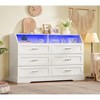 USIKEY White Dresser for Bedroom, 6 Drawer Dresser with Charging Station & LED Lights, Dressers & Chests of Drawers, Dresser TV Stand for Bedroom - 3 of 4