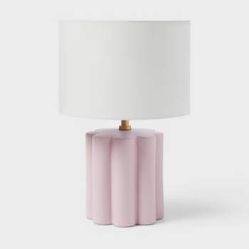 Fluted Kids' Table Lamp Purple - Pillowfort™