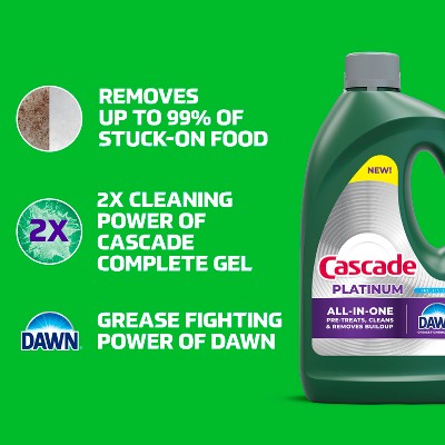 Cascade Lemon Platinum Gel Dishwasher Detergents - 75oz
