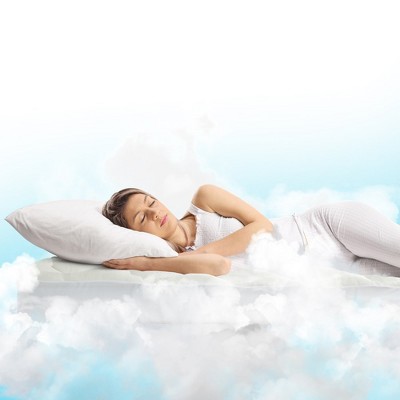 Full White Rayon from Bamboo Mattress Topper with Quilted Design