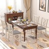 VECELO Rustic Wooden Dining Chairs, Rubber Wood Kitchen Chairs with Padded Seat & Elegant Hollowed Backrest, Gray - 4 of 4