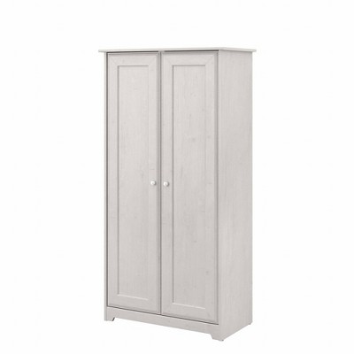 Cabot Tall Storage Cabinet with Doors Linen White Oak - Bush Furniture