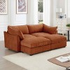 2-Seater Sectional Sofa with 2 Movable Footstools, Sofa with Pull-Out Storage Drawers, Upholstered Chenille Sofa with Cushion-Coolbibila - 2 of 4