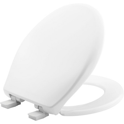 Affinity Soft Close Round Plastic Toilet Seat with Easy Cleaning and Never Loosens White - Mayfair by Bemis