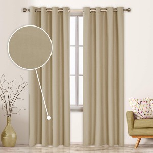 Deconovo Total Blackout Grommet Curtains, 2 Panels, OEKO-Certified - 1 of 4