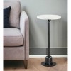 HomeRoots 25" White And Black Marble And Aluminum Round Pedestal End Table - 2 of 4