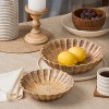 Mela Artisans Hand-Carved Scallop Serenity Bowls- Set of 2 - 4 of 4