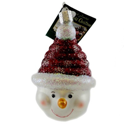 Old World Christmas 3.5" Candy Coil Snowman Glistening  -  Tree Ornaments