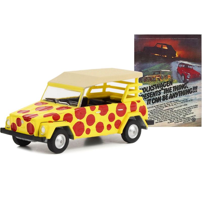 1974 Volkswagen Thing Type 181 Yellow with Red Polka Dots "Vintage Ad Cars" Series 8 1/64 Diecast Model Car by Greenlight, 2 of 4