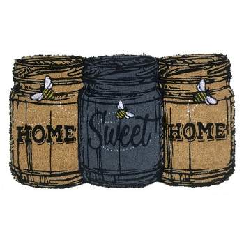 Briarwood Lane Home Sweet Home Mason Jars Coir Doormat Bees Natural Fiber Outdoor 30" x 18"