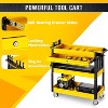 SILVEL 3 Tier Rolling Tool Cart Yellow Black Lockable Drawer 450LBS Heavy Duty Utility Cart with Wheels Garage Workshop Warehouse Repair Shop - 3 of 4