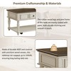 Kumasinova Vintage Coffee Table with 1 Drawer,Mobile Center Table with Locking Wheels,End Table with Solid Wood Legs,Coffee Tables for Living Room - 4 of 4