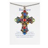 Anna-Kaci Colorful Stained Glass Rhinestone Cross Pendant Necklace Gift Message Card & Envelope Faith Jewelry Gifts - image 2 of 4