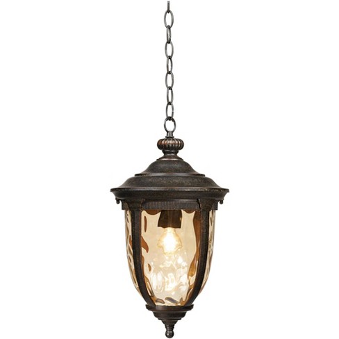 John Timberland Rustic Outdoor Ceiling Light Bronze 18" Hammered Glass for Exterior Entryway Porch - image 1 of 4