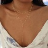 BRINJOY Women's 14k Gold-Plated Beaded Necklace & Lariat Pendant - 3 of 4