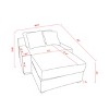 VASIP Modern Beige Sleeper Sofa Bed - Luxury Corduroy Upholstery Couch with Chaise | Convertible Daybed for Living Room - 4 of 4