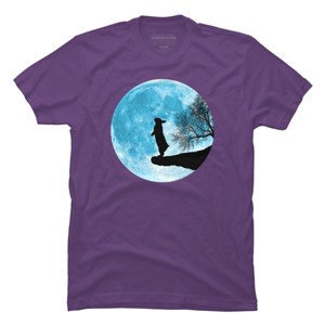 Men's Design By Humans Moon Bunny By Maryedenoa T-Shirt - 1 of 3