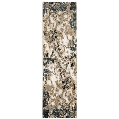 Oriental Weavers Bowen 1808Q Navy/ Gold Indoor Area Rug - 2'3" x 7'6"