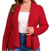 Coolmee Women Plus Size Casual Blazer Open Front Lapel Collar Long Sleeve Slim Fit Work Office Cardigan Jackets - 2 of 3
