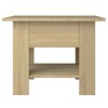 vidaXL Contemporary Coffee Table with Storage Shelf 21.7"x21.7"x16.5" - Sturdy Engineered Wood - Sonoma Oak - 2 of 4