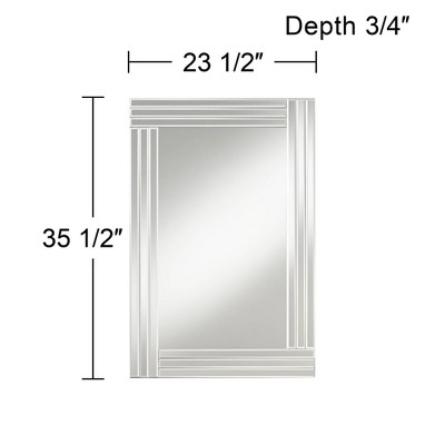 Sofija Rectangular Mirrored Glass Layered Frame Vanity Wall Mirror