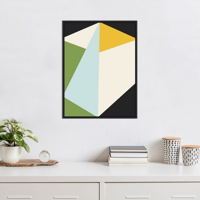 Modern Abstract Geometric Canvas Print with Black Frame