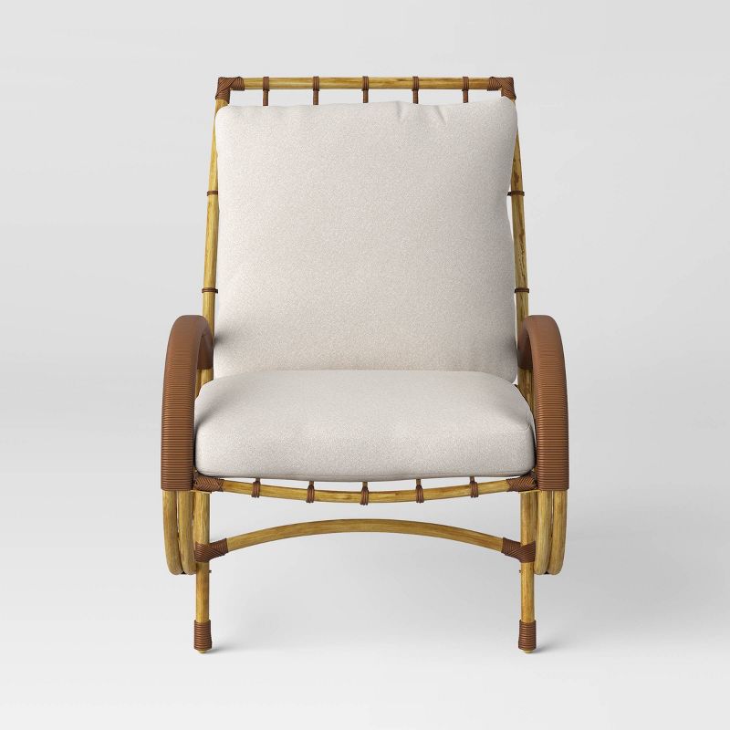 2pc Sculptured Statement Patio Conversation Set Chair &#38; Ottoman - Threshold&#8482;, 4 of 9