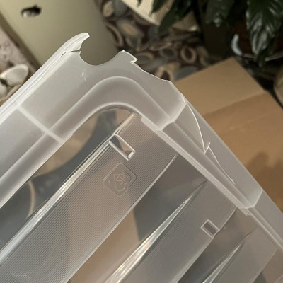 IRIS USA 4 Pack 91qt Large Clear View Plastic Storage Bin with Lid