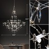 37.4" Crystal Chandelier, Farmhouse Ceiling Pendant Hanging Light Fixture for Dining Room,Bedroom,Living Room,Entryway,Foyer - 3 of 4
