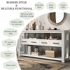 Modern MDF Storage Console Table, Sofa Table with 4 Drawers and 2 Shelves,American Design Console Table for Entryway or Hallway-Coolbibila - 3 of 4