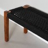 South Shore Balka Wood Bench Black/Natural: Rectangle, Spot Clean, Non-Upholstered, Wood Legs - 4 of 4