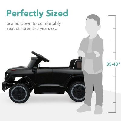 6V Black Electric Ride-On SUV with LED Headlights and Remote Control