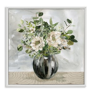 Stupell Industries Detailed Flower Arrangement Mixed Blooms Vase Bouquet, 12" x 12" - 1 of 4