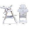 CIPACHO Adjustable Baby High Chair 0-6 Years – Portable Infant Feeding Seat with Safety Belt, Silent Lockable Wheels & Easy-Clean Design White - 2 of 4