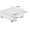 Gulches 1pc Tan Chenille Modular Ottoman - 37"¡Á37"¡Á18"H, Foam Cushion, Plywood Frame, Contemporary Style for Corner Wedge Sectional (Living Room) - 4 of 4