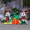 Gemmy Holiday Flat tastics Lighted KD Mickey and Minnie w/Presents Scene Disney, Multicolored - 2 of 4