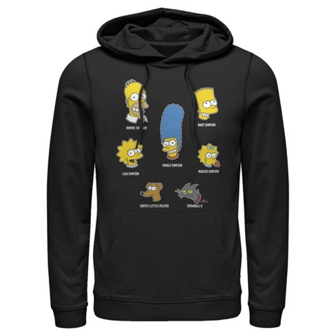 Men s The Simpsons Family Faces Pull Over Hoodie Target