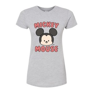 Women's - Disney - Mickey Mouse Head Juniors Fitted Graphic T-Shirt - 1 of 3