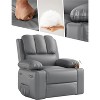 22'' Recliner Chai, Manual PU Leather Recliner with Cup Holders & Side Pockets, Ergonomic Design for Nursery, Living Room, Bedroom - 4 of 4