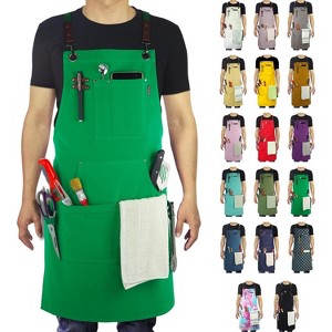 Heavy-Duty Multi-Pocket Canvas Apron - for Gardening, Painting, BBQ, Carpentry & More, Adjustable Sizes M to XXL for All Professions - 1 of 4