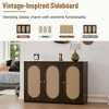 The Misty Moon Retro 3-Door Sideboard with Large Storage Space Artificial Rattan Doors and Metal Handles - 4 of 4