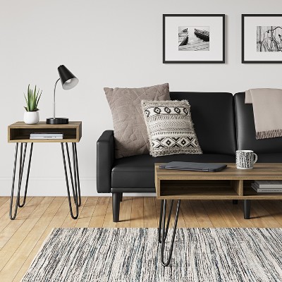 Buy Faux Leather Futon Sofa With Arms Black Room Essentials Online In Taiwan 53214561