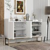 NicBex Modern Sideboard Cabinet with Gold Metal Legs, Compact 4-Door Buffet Cabinet with Large Storage, No-Handle Design Pantry Cabinet - 2 of 4